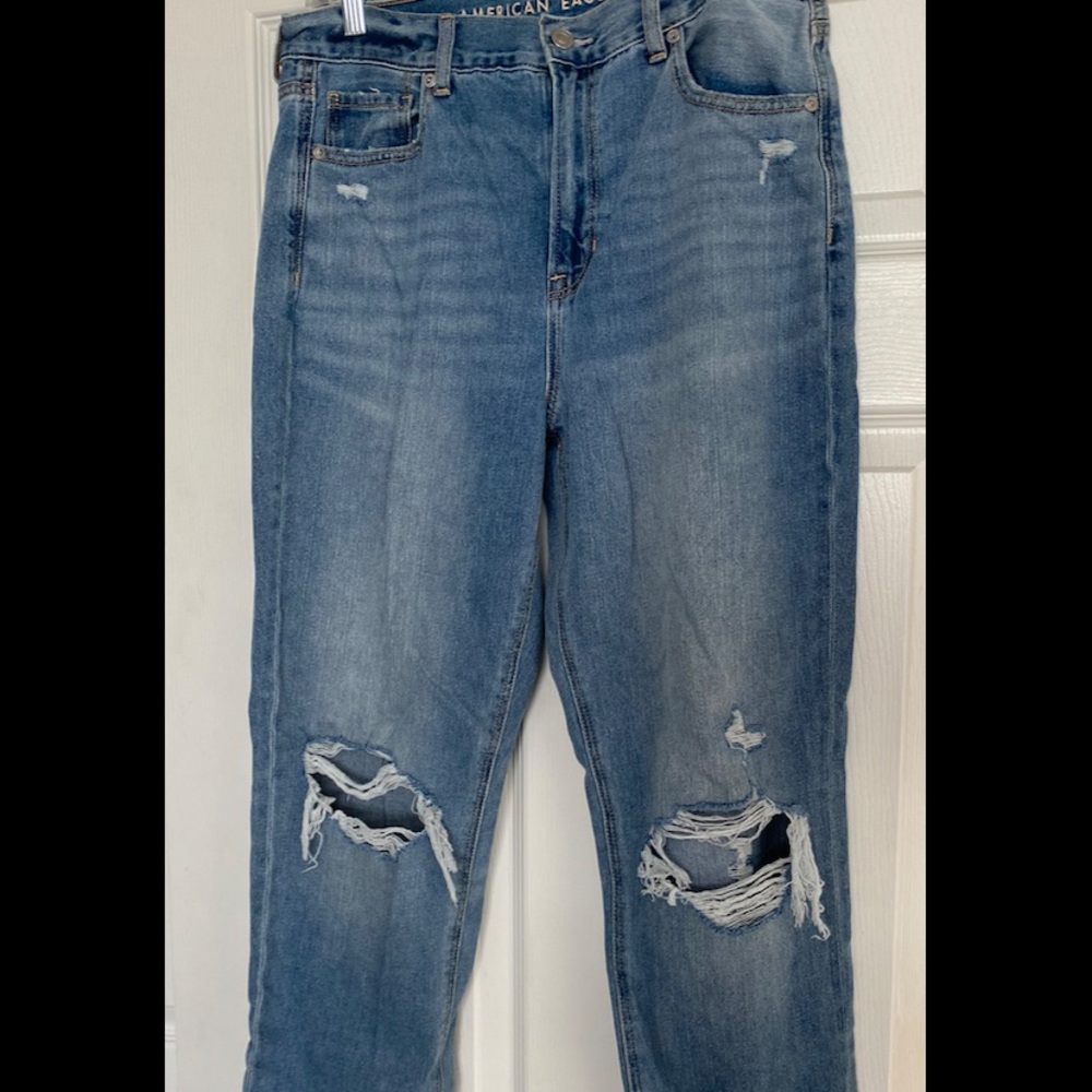 American Eagle Size 10 Regular Mom Jeans - Light/Medium Wash